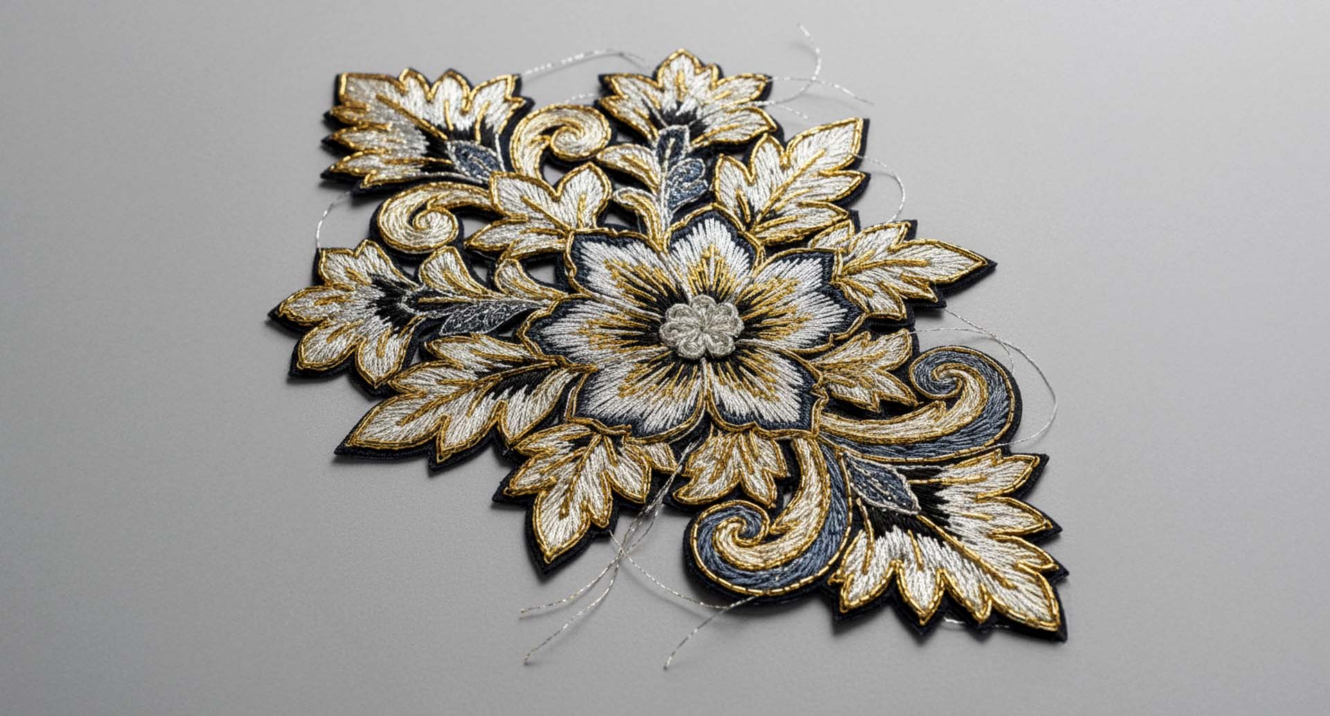 Embroidered Appliqué with Metallic Accents